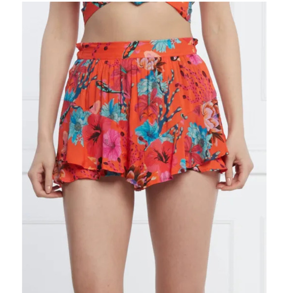 Desigual Women's Shorts Medium Ruffle‎ Artsy Boho Resort Colorful Fairy - Picture 1 of 5